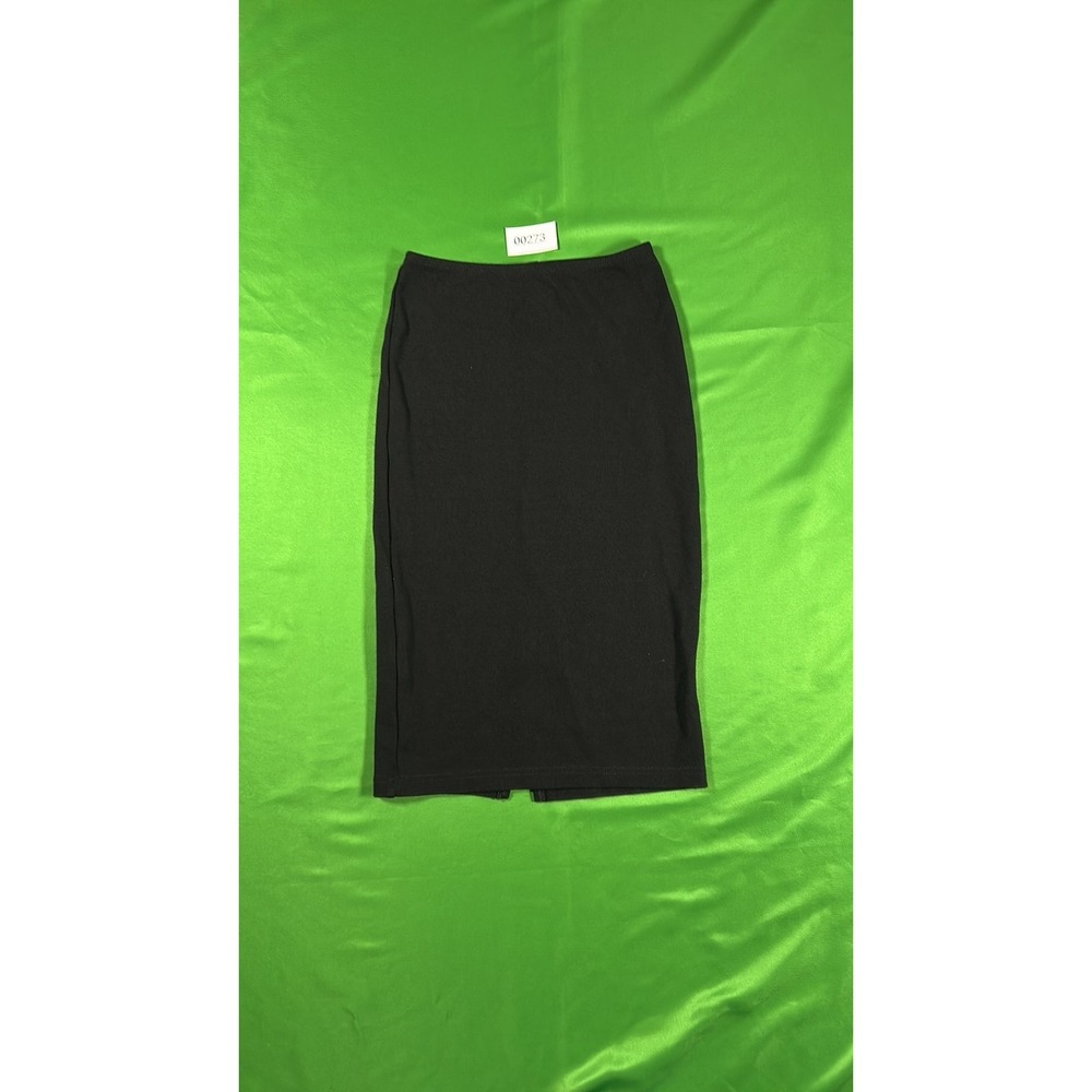 American Apparel Black Interlock Pencil Skirt Minimalist Made in USA Small